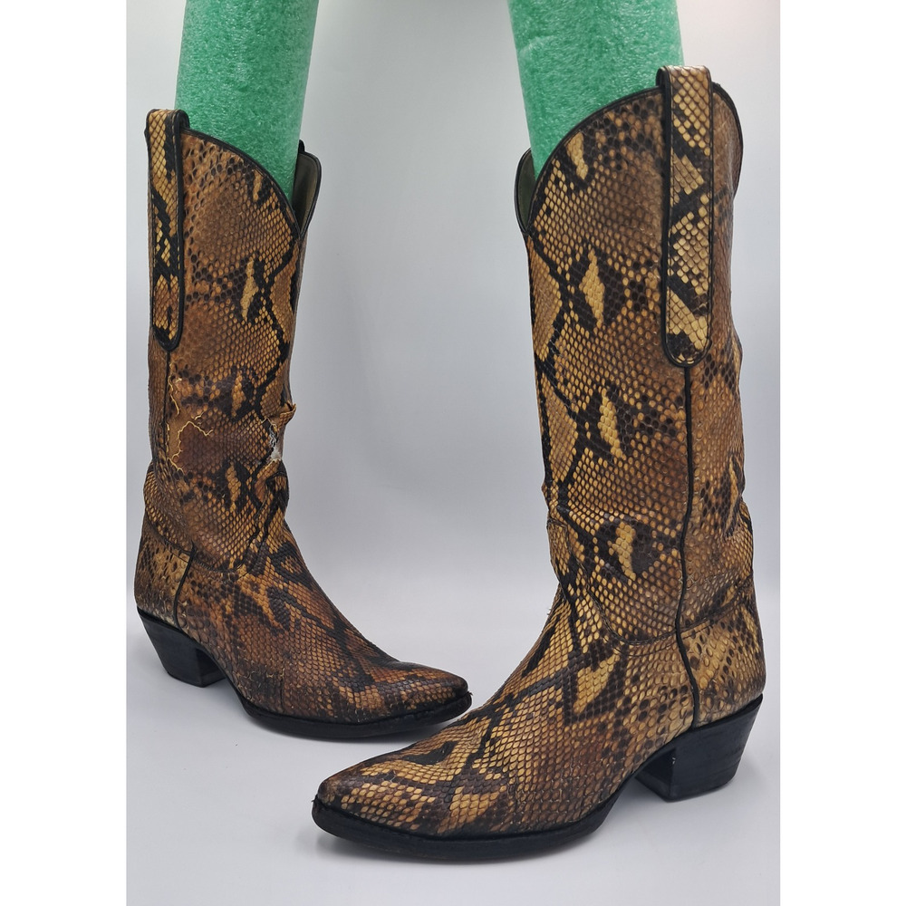 Size 6 - VTG Tres Outlaws Snakeskin Cowboy Boots Women's Western Exotic